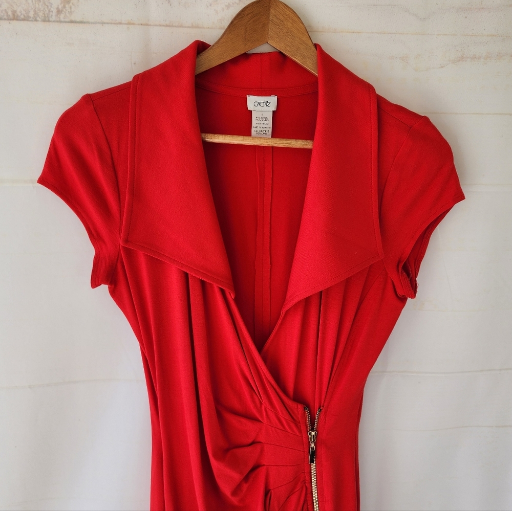 Cache Red Draped Dress - Picture 3 of 8